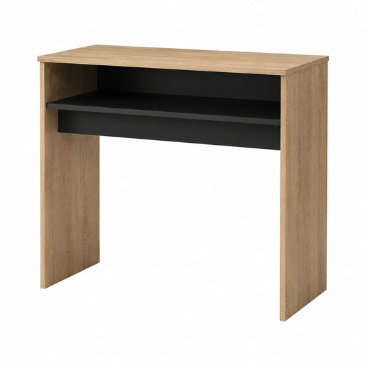 Schreibtisch mit Ablagefach Eichefarben Schwarz Holzwerkstoff Rechteckig 100 x 50 x 75 cm