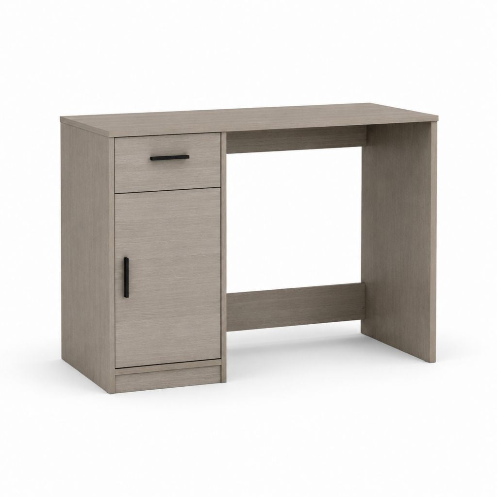 Schreibtisch mit Schublade und Schrankfach Grau Eiche Dekor 100 x 50 x 75 cm