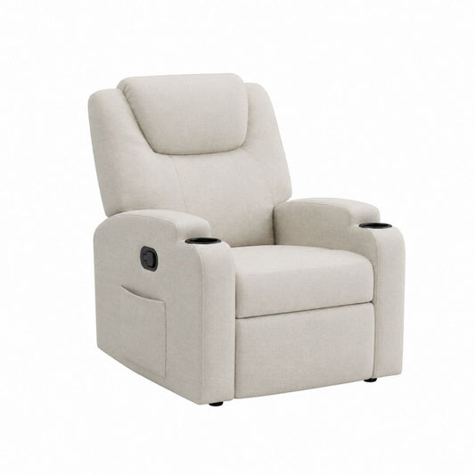 Relaxsessel mit Liegefunktion Beige Polyester 90 x 94 x 102 cm