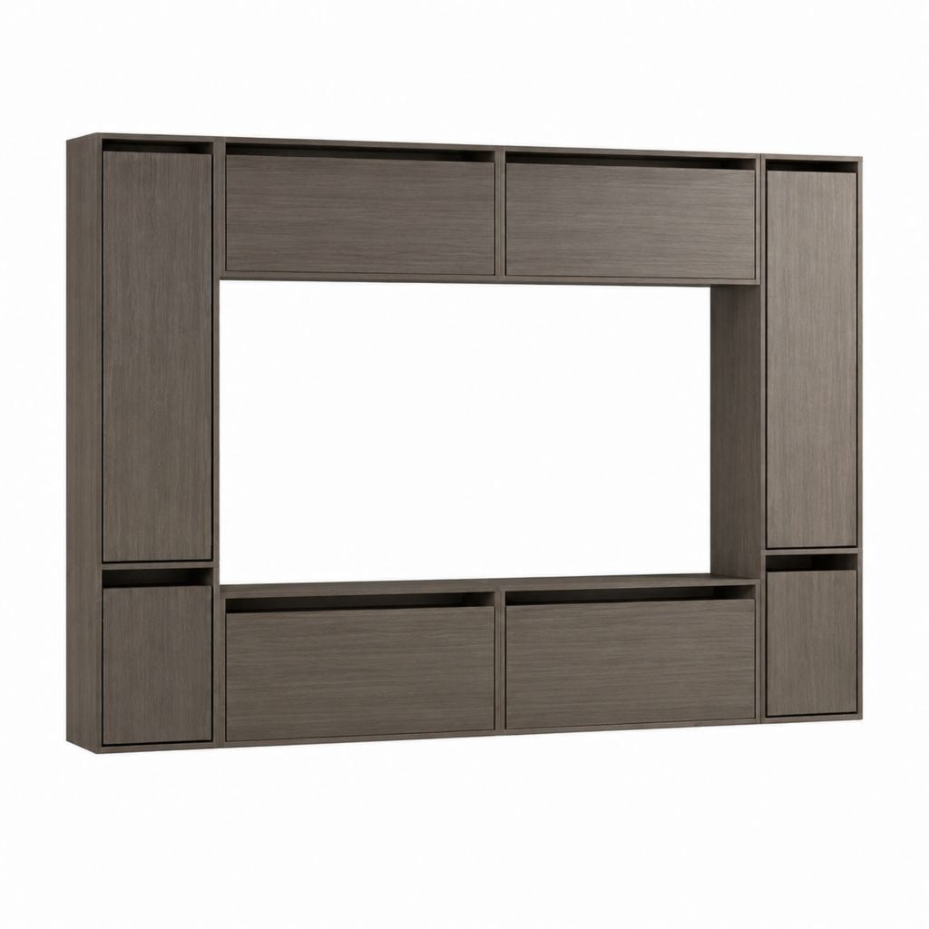 TV Wohnwand Dunkelgrau Spanplatte rechteckig 240 x 40 x 200 cm