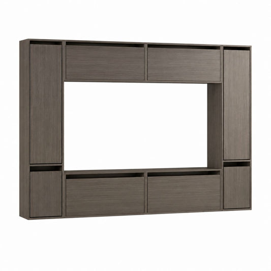 TV Wohnwand Dunkelgrau Spanplatte rechteckig 240 x 40 x 200 cm