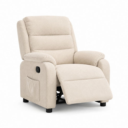 Manueller Relaxsessel Fernsehsessel Beige Polyester 88 x 91 x 101 cm