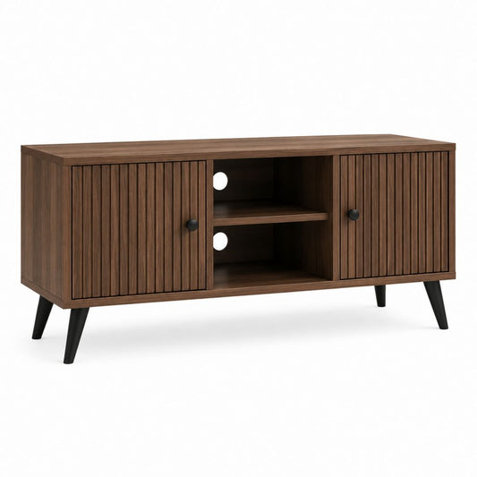 TV-Lowboard Nussbaumoptik aus MDF und Spanplatte rechteckig 140 x 40 x 60 cm